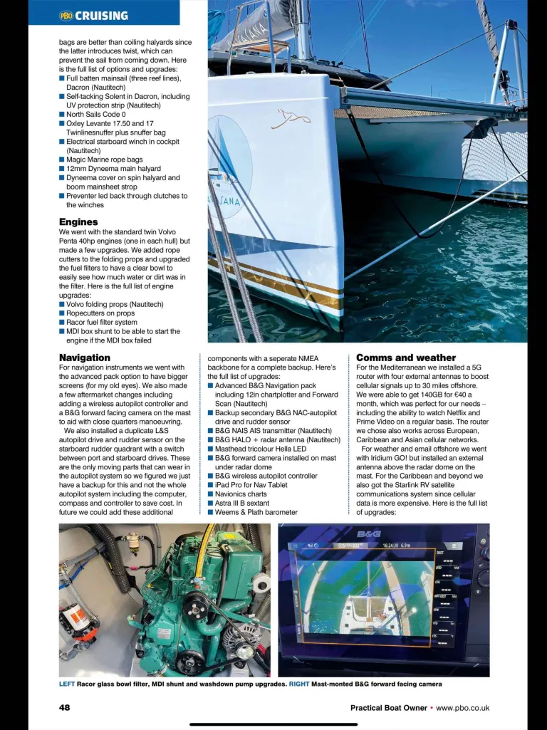 Article NAVASANA Nautitech 46 Open "Equipping a boat for bluewater" p.04
