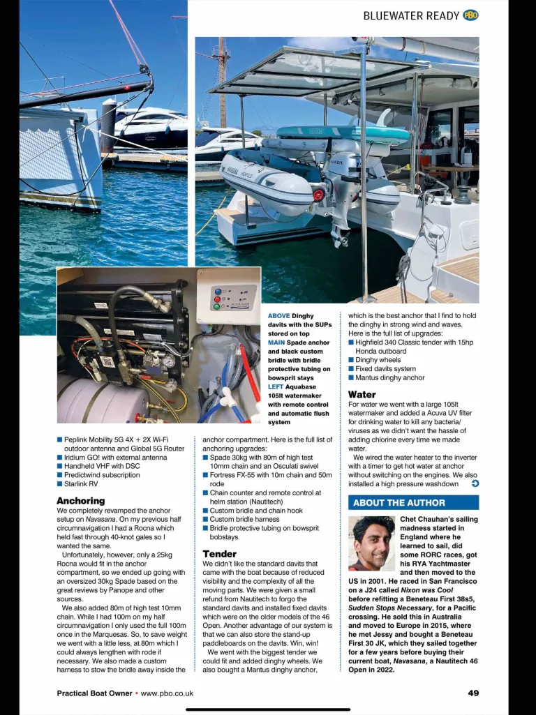 Article NAVASANA Nautitech 46 Open "Equipping a boat for bluewater" p.05