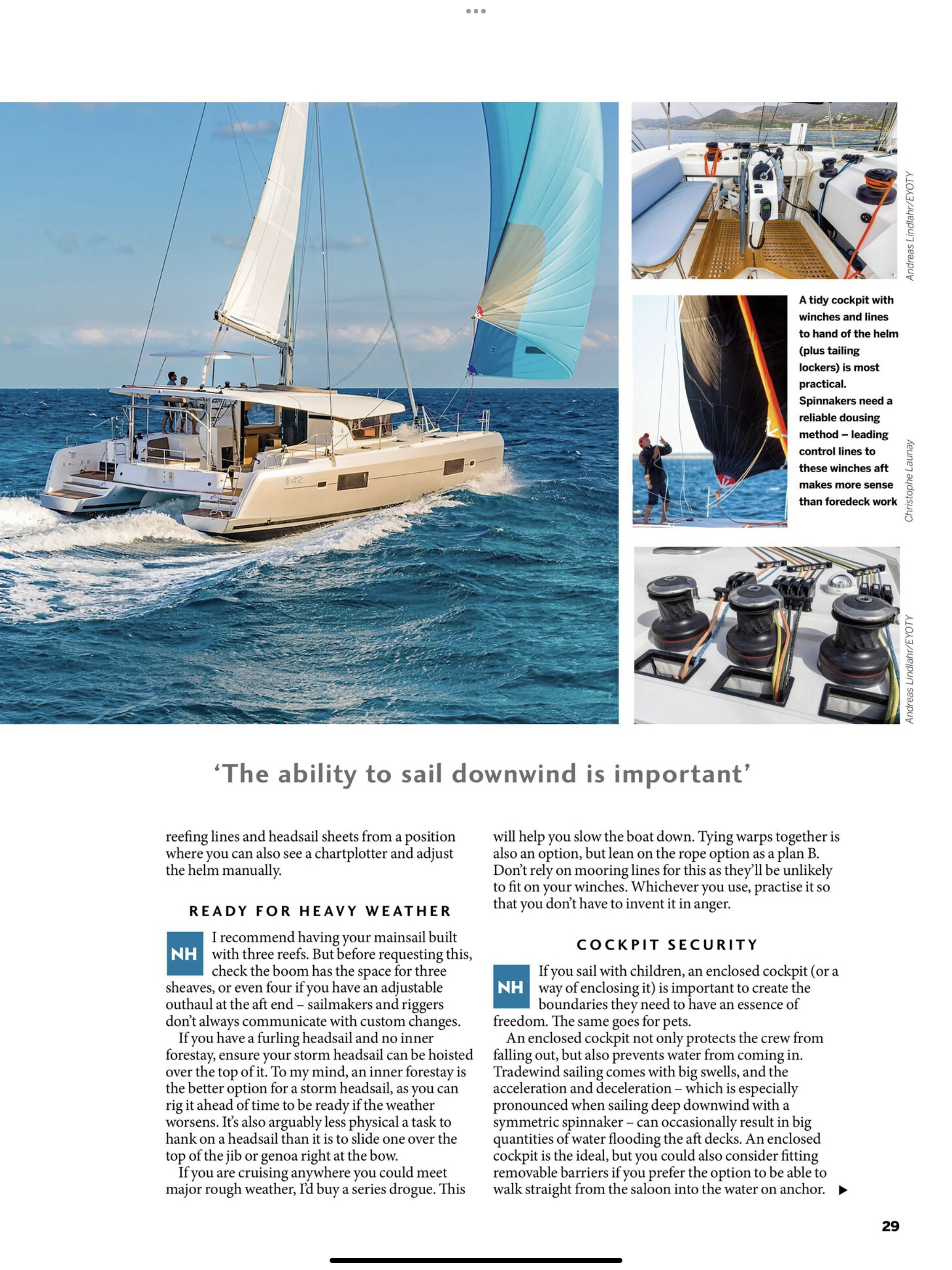 Article NAVASANA Nautitech 46 Open "How to set up a catamaran for blue water cruising" p.05