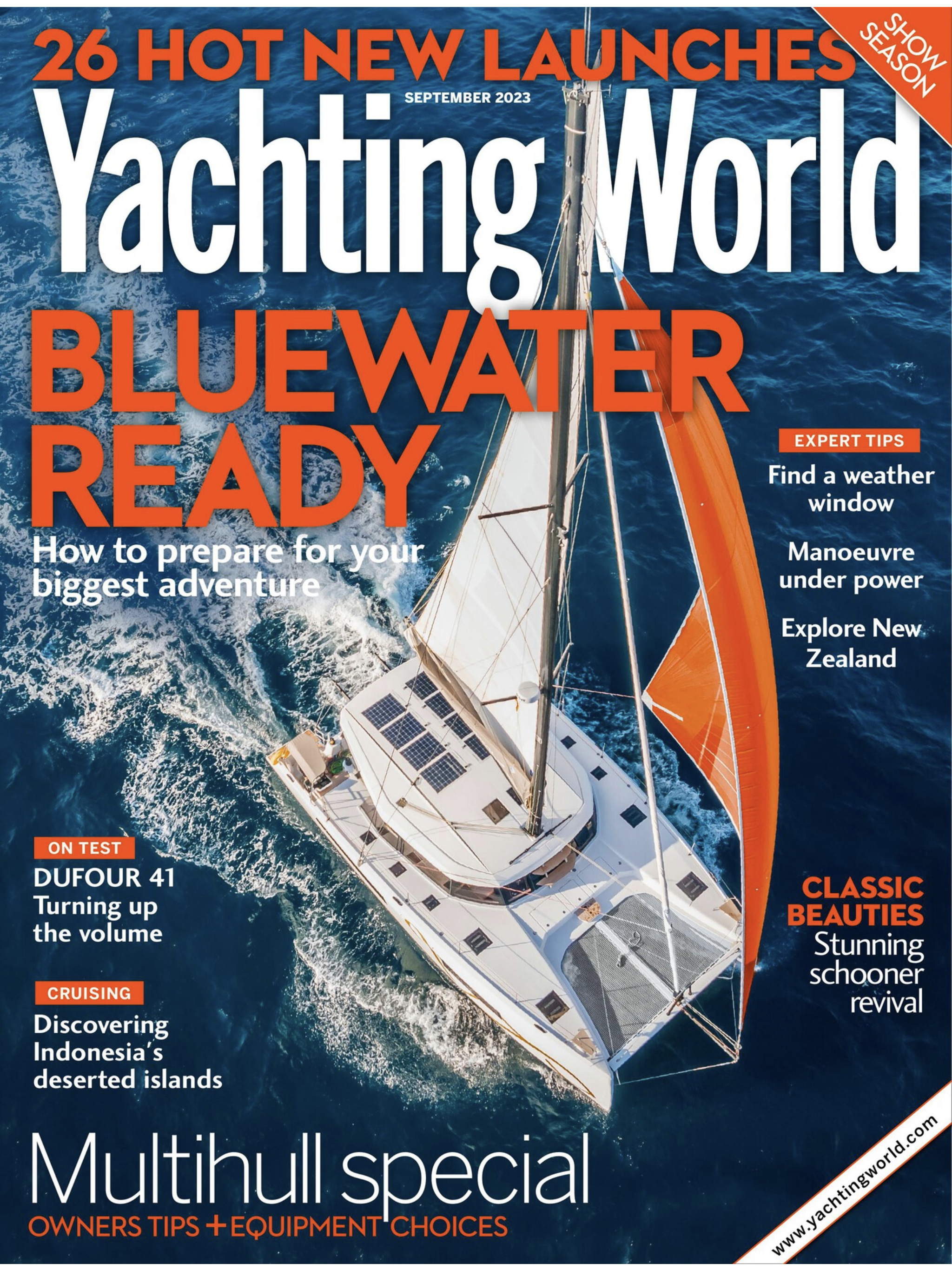 Article NAVASANA Nautitech 46 Open "How to set up a catamaran for blue water cruising" p.01
